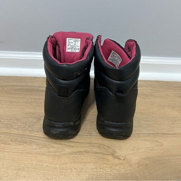 Brahma Women's Bevel Black Pink Steel Toe Work Lace Up Boots Size 10 - Picture 4 of 7